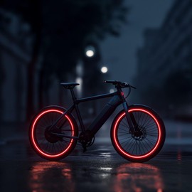 customTAYLOR33 High-Intensity Grade Reflective Wheel Rim Tape for Bicycles and e-Bikes, Red, 26" Tires