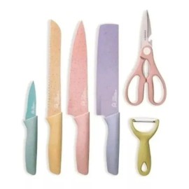 Molin Dollins Set Juego De Cuchillos 6pzs Cubierta Cerámica Color Pastel