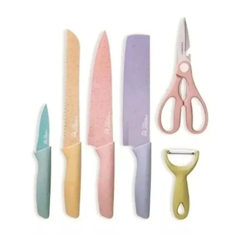 Molin Dollins Set Juego De Cuchillos 6pzs Cubierta Cerámica Color