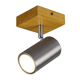 Trio Leuchten Marley 812400107 Spot Light Metal Nickel Matt Wood Exclusive 1x GU10 Flex Connect