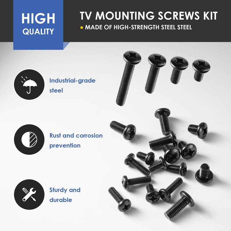 68pcs TV Mounting Screws Kit, M4/M5/M6/M8 VESA Screws, Spacers &