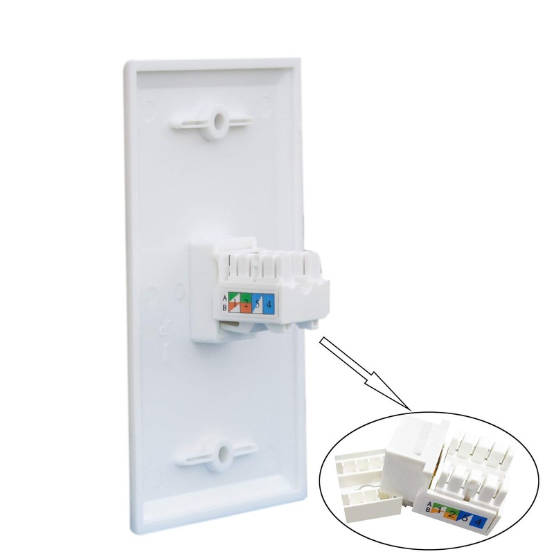 BUPLDET 1 Port CAT6 Ethernet Punch Down Wall Plate with