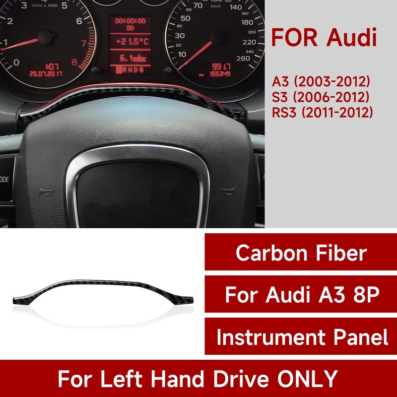 Car Instrument Panel Sticker Cover Carbon Fibre Trim Compatible with