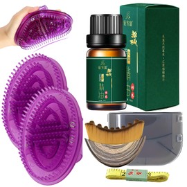 2 x Meridian Massage Brush with 10 ml Essential Oils and 1.5 Metre Tape