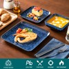 vancasso Stern Blue Dinner Set Square Reactive Glaze Tableware 12