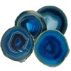 Crystal Coasters Set of 4 Agate Coaster Teal Irregular Dyed
