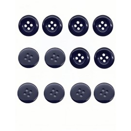 Bepisof 12Pack Navy Blue Buttons for Sewing, 32L 0.79 Inch 4-Hole Round Plastic Uniform Sewing Buttons for Coat, Jacket, Pants, Dress & Crafts