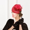 DRESHOW Fascinator Hats for Women Pillbox Hat with Veil Headband