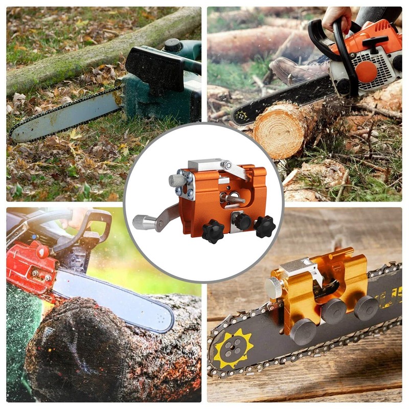 Chainsaw Sharpener Jig, Hand-Crank Chainsaw Sharpening Kit with 3 High