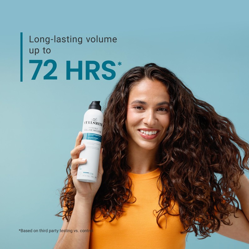 CURLSMITH - Invincible Volume Hair Mousse, Instant Volume, Alcohol Free,