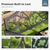 MFSTUDIO 43.7 Inches Outdoor Garden Bench, Cast Iron Metal Frame
