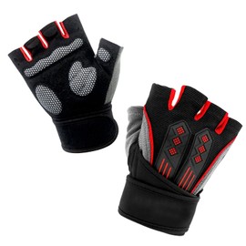 Workout Gloves for Men Women, Padded Anti-Slip Palm Protection Breathable Weight Lifting Gloves with Wrist Wraps Support for Gym, Exercise, Training and Fitness