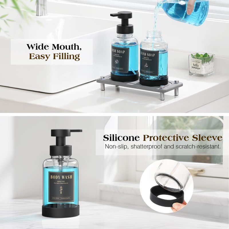 Luxspire Foaming Soap Dispenser, Non-Slip Hand Soap Dispenser with Fast