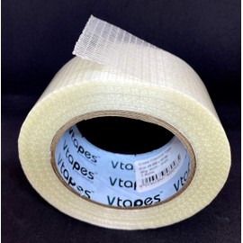 Vtapes Cross Woven Reinforced Fibreglass Filament Tape - Clear 40M x 48MM