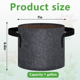 DECOHS 12 Pack Lily Plant Pots for Pond, 1 Gallon Breathable Felt Fabric Aquatic Plant Pots, Reusable Pond Plant Basket Grow Bags with Handles for Aquatic Plants, Bog Plant, Water Lily, Lotus, Flower