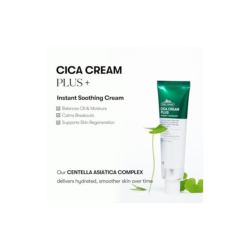 VT COSMETICS Cica Cream Plus, Hydrating & Calming Face Moisturizer