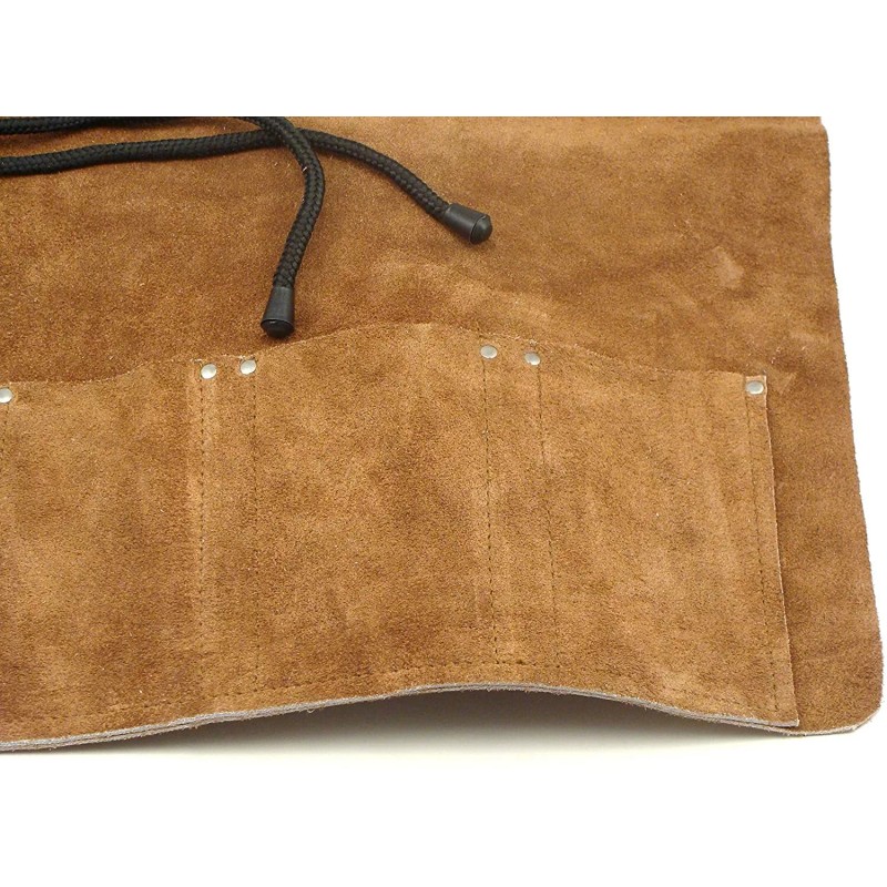 Ramelson 7 Pocket Suede Leather Tool Roll for Larger Wood