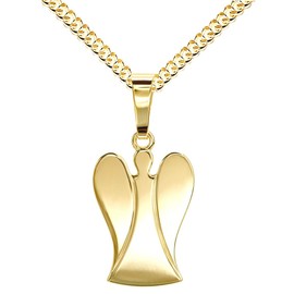 JEVELION Guardian Angel Pendant 333 Gold 8 Carat / 8K Pendant with Necklace Length Selectable, With chain: length 50 cm