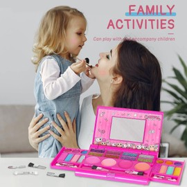 Kids Makeup Kit for Girl, Washable Real Safe & Non-Toxic Little Girl Makeup Set, Princess Toys for 3-12 Year Old Kids Girl Toys Christmas & Birthday Gift