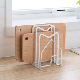 QINGQIU Cutting Board Stand, Large Capacity, Stable, Durable, Hygienic, Cutting Board Stand, Kitchen, Chopping Board Holder, Stylish, Cutting Board Storage, White