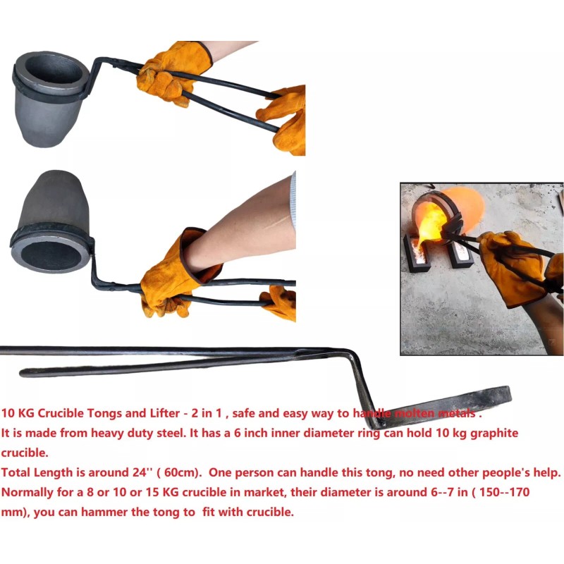 LSMIITTH 10 KG Crucible Tongs And Lifter - 2 in