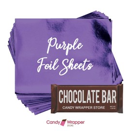 Purple Shiny Candy Bar Wrapper Foil Sheets for wrapping chocolate bars - 500 Sheets