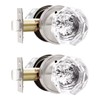 NIZADO 2 Pcs Crystal Privacy Door Knobs Interior, Satin Nickel