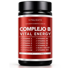 Complejo B Completo - Suplemento Potenciado - Incluye Vitaminas (B1, B2, B3, B5, B6, B7, B9 y Vitamina B12) | Vitamina B Complex para Hombre y Mujer - 13+ Ingredientes Premium | 60 Cápsulas