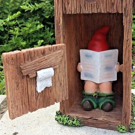 WEFONLLICOS Funny Garden Gnome Outdoor Statues Naughty Sculpture Decoration Inappropriate Read Newspaper Gnome for Indoor Lawn Yard Patio Ornaments Resin