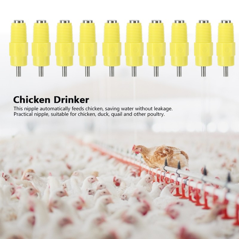 10Pcs Detachable Automatic Chicken Drinker Water Nipple Poultry Supplies for