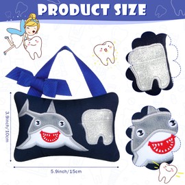 Tooth Fairy Pillow with Pocket Kids Tooth Pillow Tooth Keepsake Pouch Tooth Fairy Gifts for Girl and Boy, 3.9 x 5.9 Inches (Cute Style)