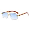 WHHJM Mens Fashion Rimless Rectangle Sunglasses for Man Frameless Square