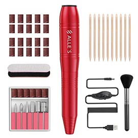 alle's Taladro Eléctrico de Uñas para Clavos de Gel Acrílico Dip Podwer, 20,000 Rpm Usb Efile E Lima de Uñas Lima Electrónica de Uñas Kit de Taladro d
