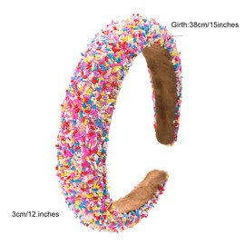 scicent Wide Headbands for Women Rhinestone Jeweled Hair Band Wedding Bridal Wide Hairband Faux Crystal Diamond Headpiece Glitter Sequin Bling Party Holiday Boho Headbands - 16611