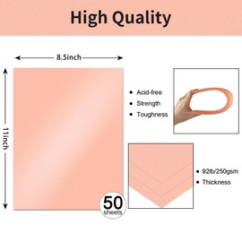 YINUOYOUJIA Pink Shimmer Cardstock 25 sheets 8.5" x 11" 250Gsm Cardstock,92 lb Cover, Double Sided,Card Stock Printer Paper for Invitations,Card Making,DIY Craft