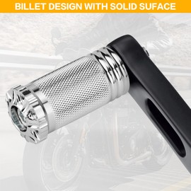 VG MOTO Motorcycle Shifter Peg Gear Shift Lever CNC Billet Foot Pegs Replacement for Harley Davidson Touring Softail Dyna Sportster Street Glide Road (Chrome-A,1pcs)