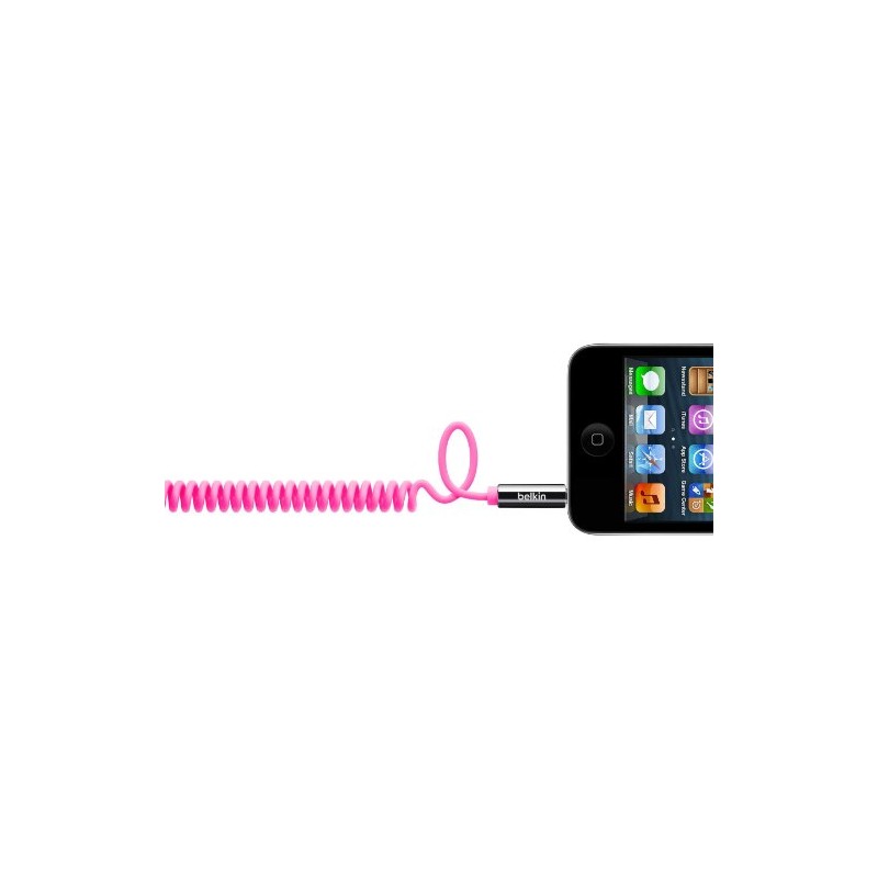Belkin AV10126qe06-PNK Belkin MIXIT Coiled Aux/Auxiliary Cable, Pink