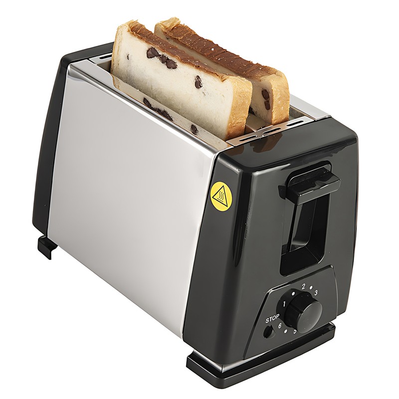 2 Slice Toaster Stainless Steel ABS Smart Toaster with 6