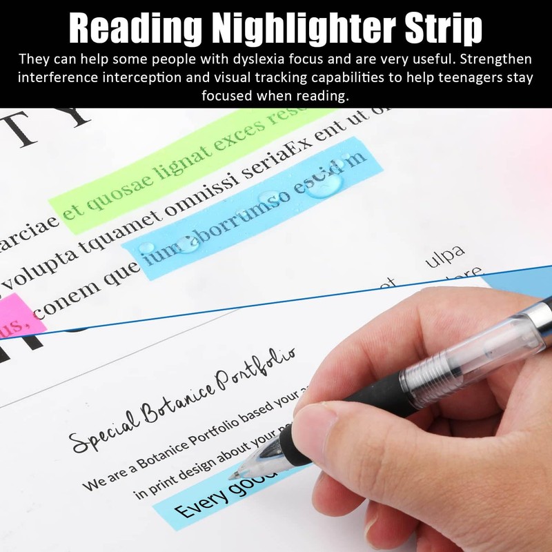 6 Rolls Highlighter Tape, Removable Neon Fluorescent Tape, Clear Marker