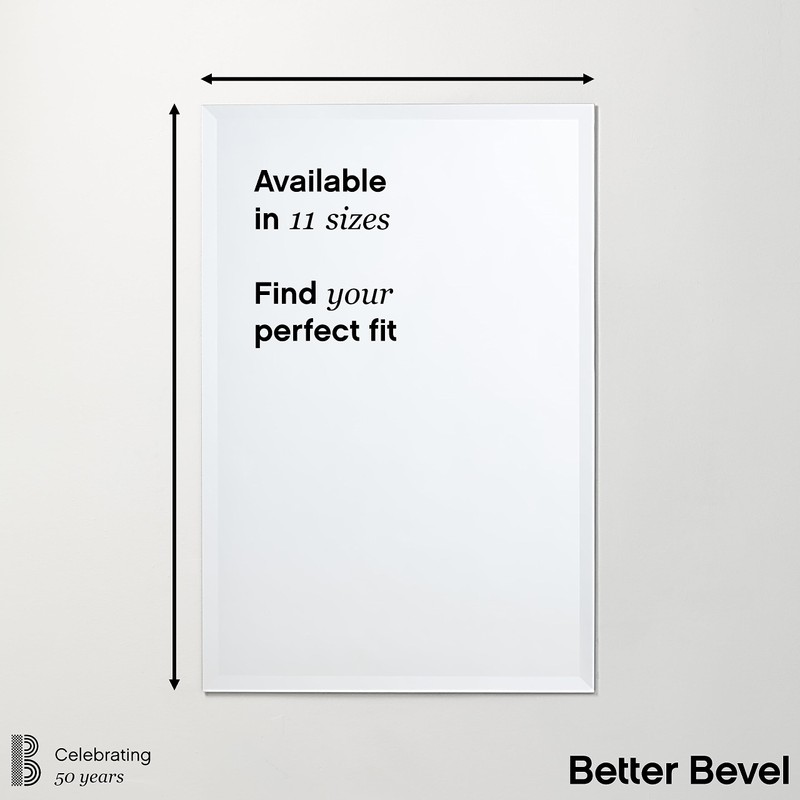 Better Bevel Frameless Rectangle Mirror | 30" x 36" Bathroom