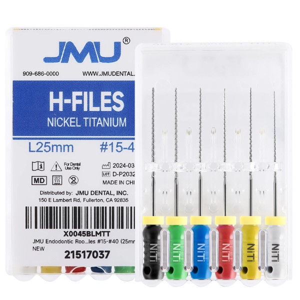 JMU 6pcs Dental NITI Endodontics H-Files 21/25/28/31mm Root Canal Hand