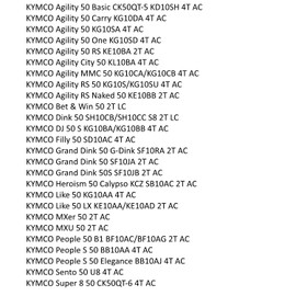 Area1 V-belt 738 x 18 x 28 for 50 cc 2T. Compatible with Kymo Agility RS/MMC/One, DJ 50S, Dink, Grand Dink, G-Dink, Like, Supper 8, Super 9, People (S), Vitality, Yager (GT), Spacer, Yup, Top Boy Cobra