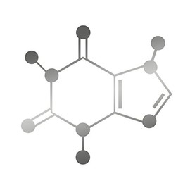Applicable Pun Caffeine Molecule Coffee Energy - Chemical Compound Skeletal Formula - Vinyl Decal for Outdoor Use on Cars, ATV, Boats, Windows and More - Silver 4 inch