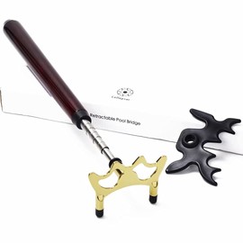 Collapsar Retractable Billiards Pool Cue Stick Bridge with Removable Metal Bridge Head,Billiards Pool Cue Accessory for Pool Table