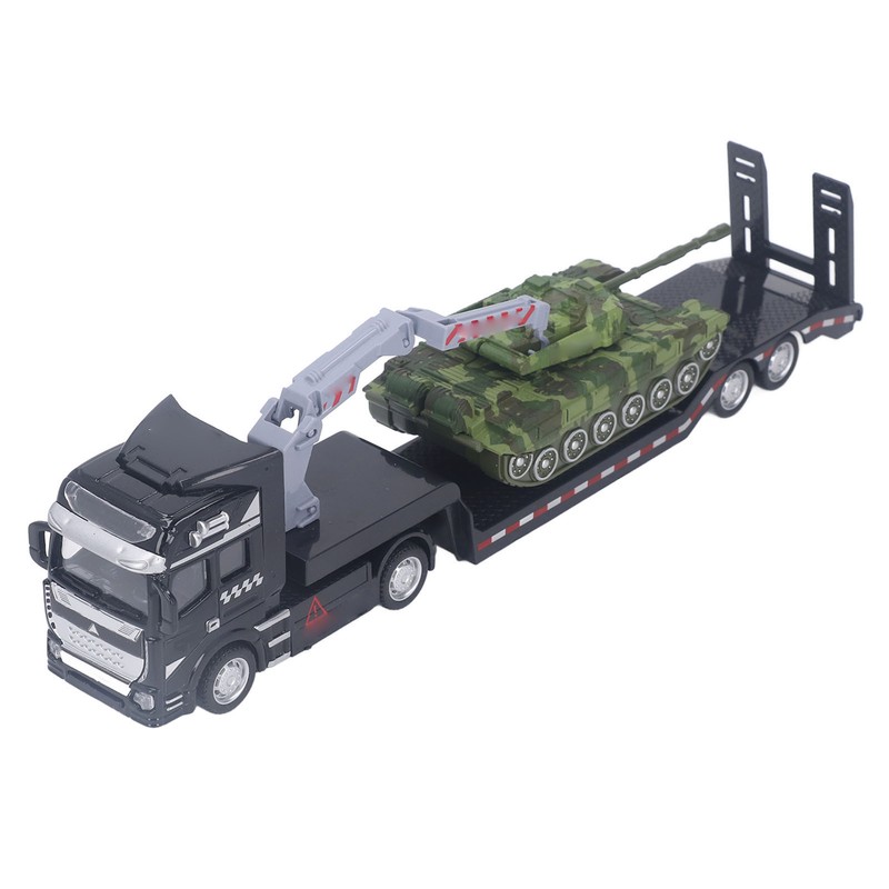 Flatbed Trailer Toy Simulation Detachable Collectible Military Trailer Tank Model