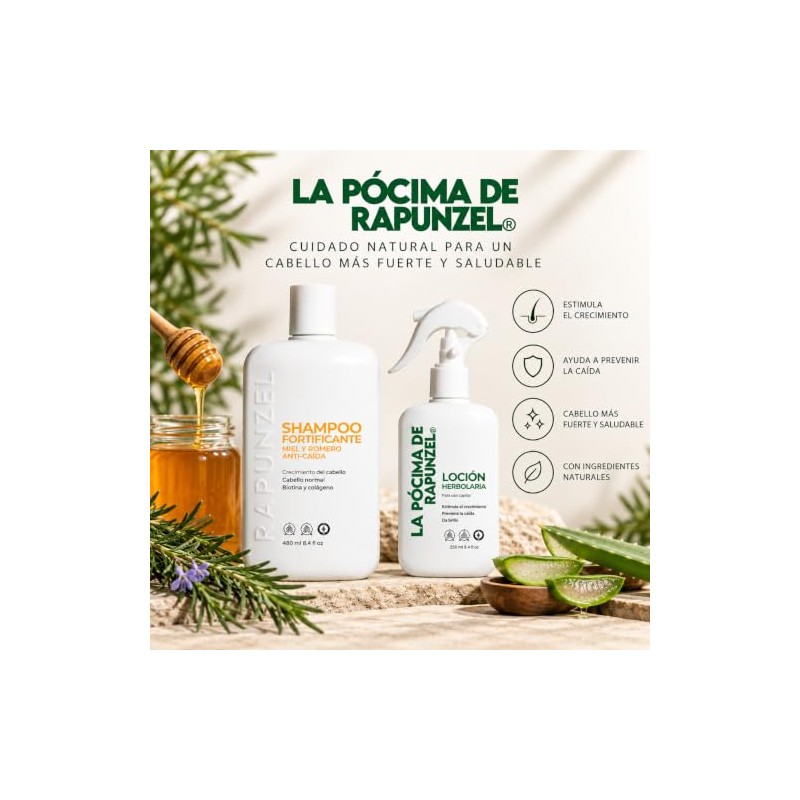 Pócima de Rapunzel KIT SHAMPOO (Crecimiento, fortalecimiento y brillo)