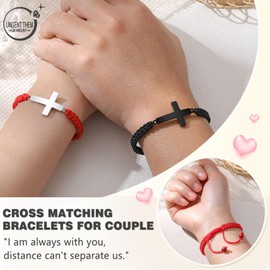 UNGENT THEM Mens Valentine Day Gifts for Him Husband from Wife Mens Birthday Gift Ideas To My Man Red Bracelet Christian Christmas Anniversary Birthday Gifts for Men Boyfriend Fiance