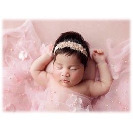 Zeroest Newborn Photo Props Photography Wrap for Babies Lace-Tulle Wraps Blanket Baby Boy Girl Photo Shoot Outfits (Light Pink)