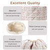 RSRSLEII Small Cotton Quilted Drawstring Makeup Bag, Cute Coquette Cosmetic