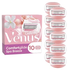 Venus Gillette Venus Comfortglide Spa Breeze Women's Razor Blade Refills, Pack of 10, 3 built-in blades for a smooth, close shave that lasts